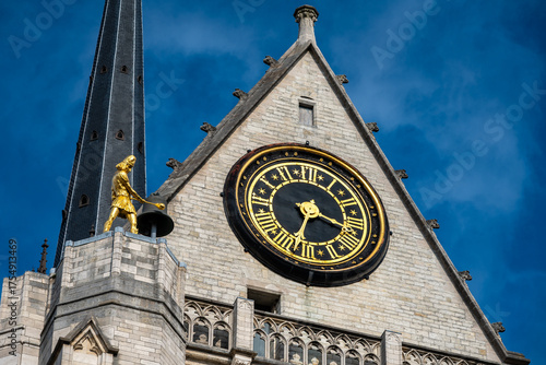 Clock tower detail of Saint Peters Church Leuven