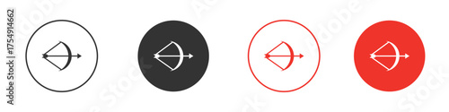 Archery icon for ui or ux isolated on white for mobile app, editable