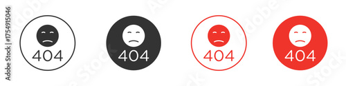 404 Error icon for ui or ux isolated on white for mobile app, editable