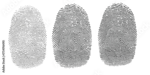 Vector black fingerprint on white Transparent background. hand drawn vector illustration 