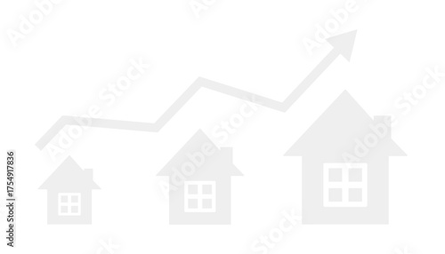 Real estate or property market growth graph. Housing price rising up. 