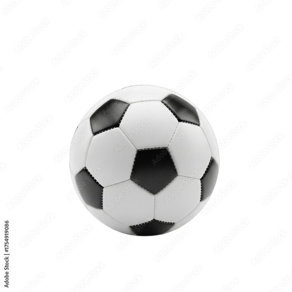 Fototapeta premium Classic Soccer Ball with Black and White Panels isolated on a transparent background