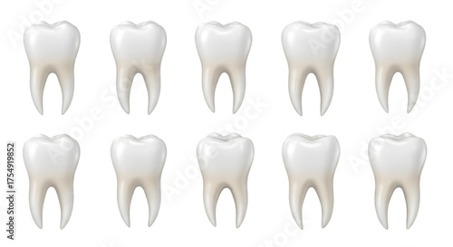 Row of Healthy White Teeth on Black Background