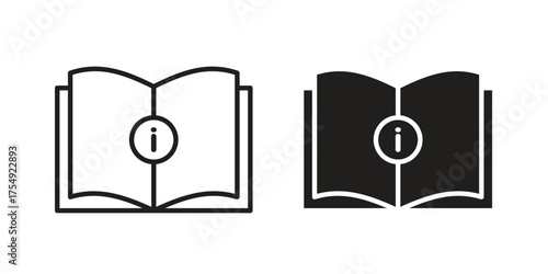 guide book icon pictogram template, Simple outline and filled style.