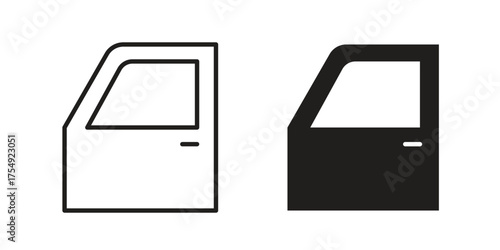 car door icon pictogram template, Simple outline and filled style.