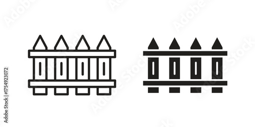 Yard icon pictogram template, Simple outline and filled style.