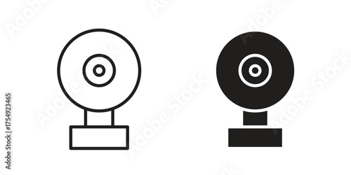 Webcam icon pictogram template, Simple outline and filled style.