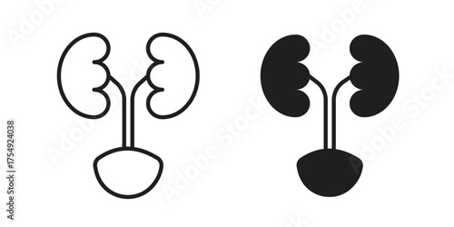 Urology icon pictogram template, Simple outline and filled style.