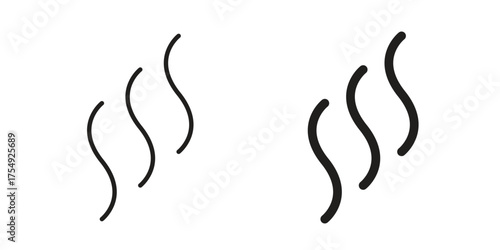 Smoke steam silhouette icon pictogram template, Simple outline and filled style.