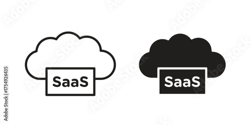SaaS icon pictogram template, Simple outline and filled style.