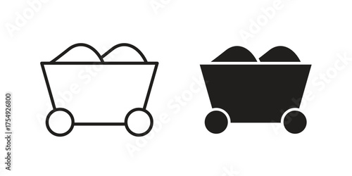 Raw material icon pictogram template, Simple outline and filled style.