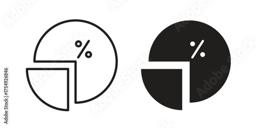 Ratio icon pictogram template, Simple outline and filled style.
