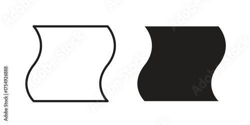 Rag icon pictogram template, Simple outline and filled style.