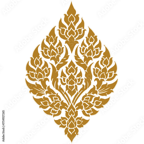 Gold flower Thai vintage style.