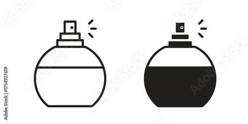 Perfume icon pictogram template, Simple outline and filled style.