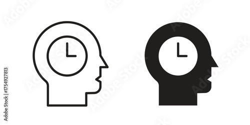 Patience icon pictogram template, Simple outline and filled style.