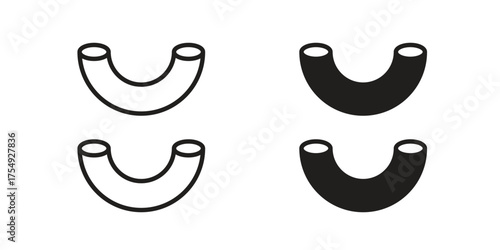 Pasta icon pictogram template, Simple outline and filled style.