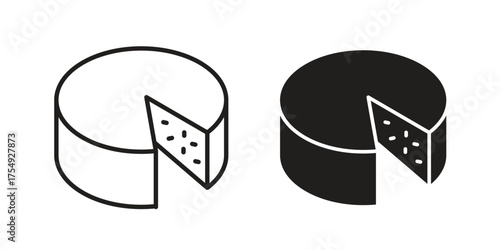 Parmesan icon pictogram template, Simple outline and filled style.