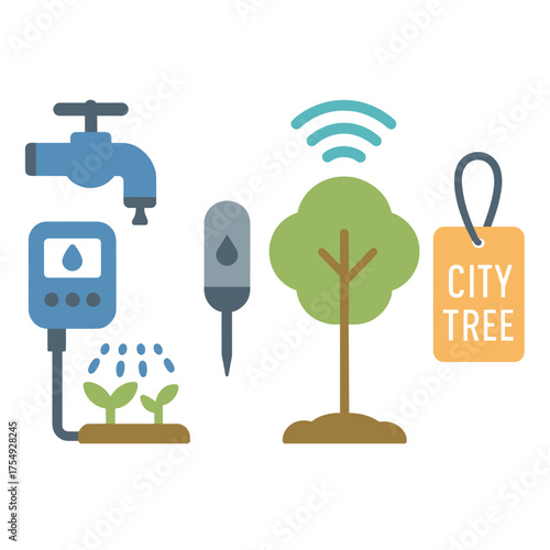 Smart city tree care and urban gardening technology