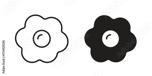 Omelet icon pictogram template, Simple outline and filled style.