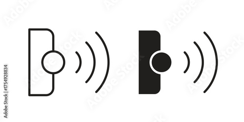 Motion sensor icon pictogram template, Simple outline and filled style.