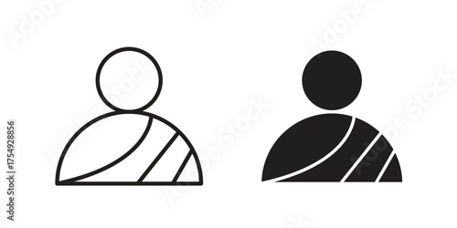 Monk icon pictogram template, Simple outline and filled style.