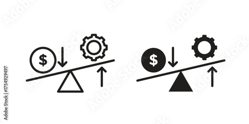 Leverage icon pictogram template, Simple outline and filled style.