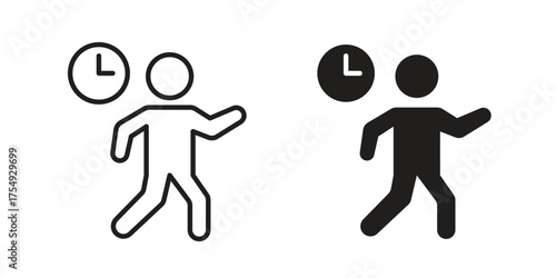 Late icon pictogram template, Simple outline and filled style.