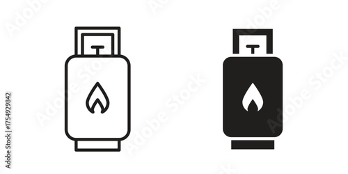 LPG icon pictogram template, Simple outline and filled style.