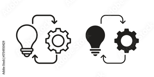 Implementation icon pictogram template, Simple outline and filled style.