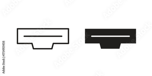 HDMI icon pictogram template, Simple outline and filled style.