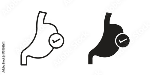 Good digestion icon pictogram template, Simple outline and filled style.