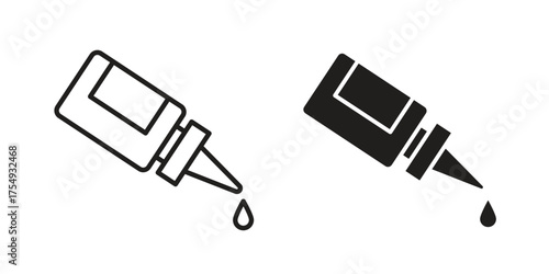 eye drop icon pictogram template, Simple outline and filled style.