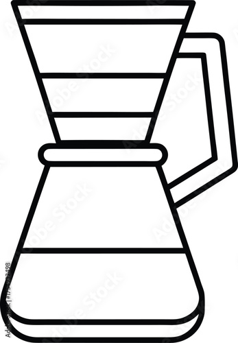 Zero Gravity Coffee Maker Line Art Transparent Background