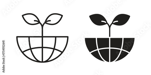 Environment icon pictogram template, Simple outline and filled style.