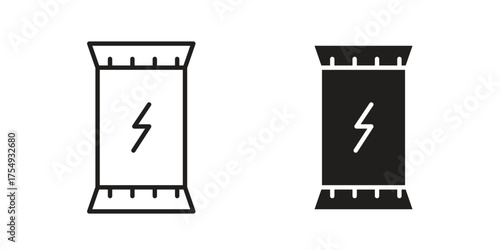 Energy bar icon pictogram template, Simple outline and filled style.