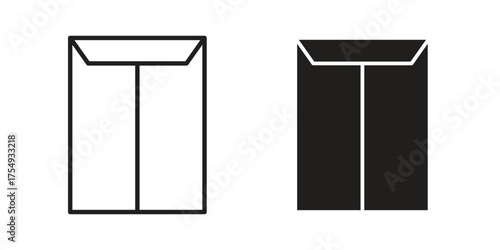 Document envelope icon pictogram template, Simple outline and filled style.