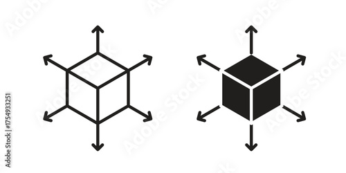 Distribution channel icon pictogram template, Simple outline and filled style.