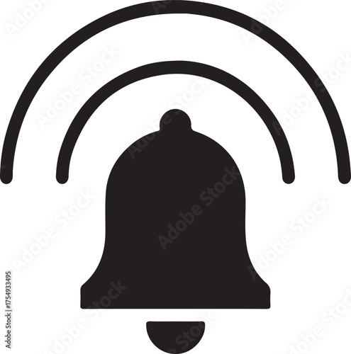 Notification Bell Icon – Alert Symbol with Sound Waves