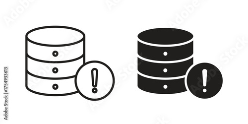 Data loss icon pictogram template, Simple outline and filled style.