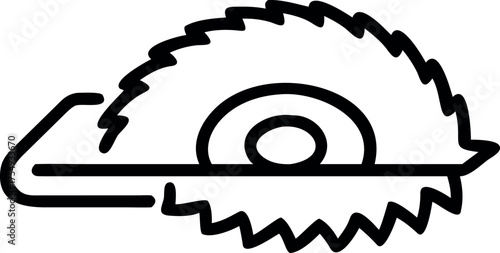 Illustration of a circular saw blade, a tool for cutting wood and other materials