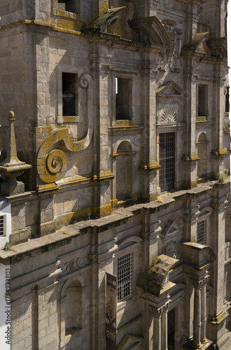 Baroque church facade in the city of Porto