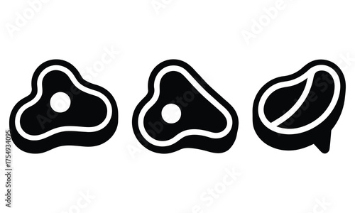 stylized black and white steak icons