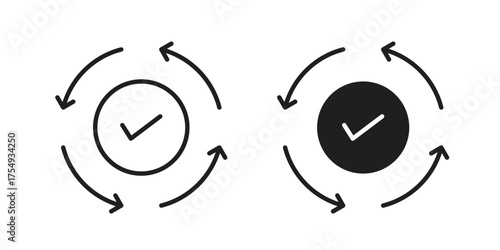 Consistency icon pictogram template, Simple outline and filled style.