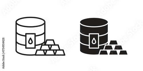 Commodity icon pictogram template, Simple outline and filled style.