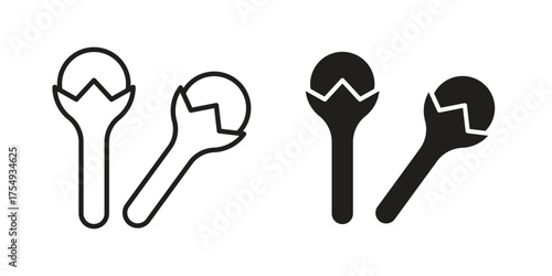 Cloves icon pictogram template, Simple outline and filled style.