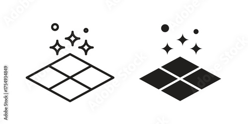 Clean floor surface icon pictogram template, Simple outline and filled style.