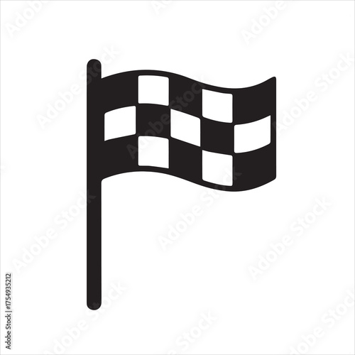 Finish Point icon silhouette vector with white background.
