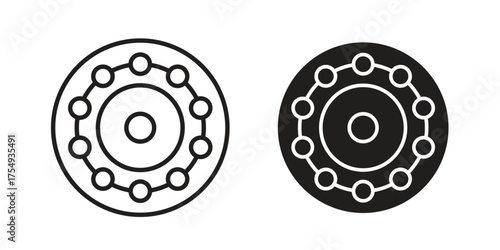 Car bearing icon pictogram template, Simple outline and filled style.