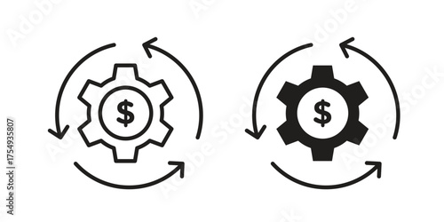 Business model icon pictogram template, Simple outline and filled style.